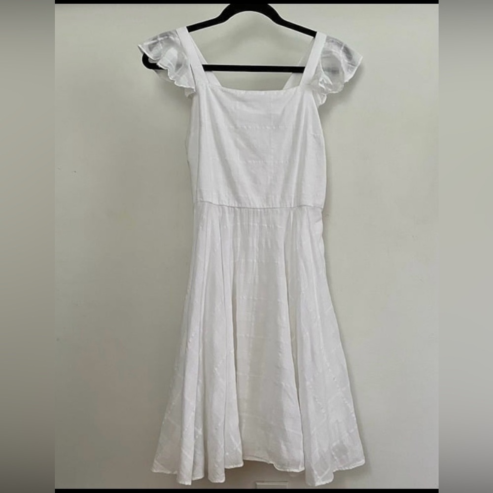 Polo Ralph Lauren White Cotton Dress with Ruffle